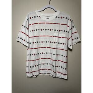 Vintage 1980’s Woman’s Incognito Pocket T-Shirt Geometric Shapes Design Size Med